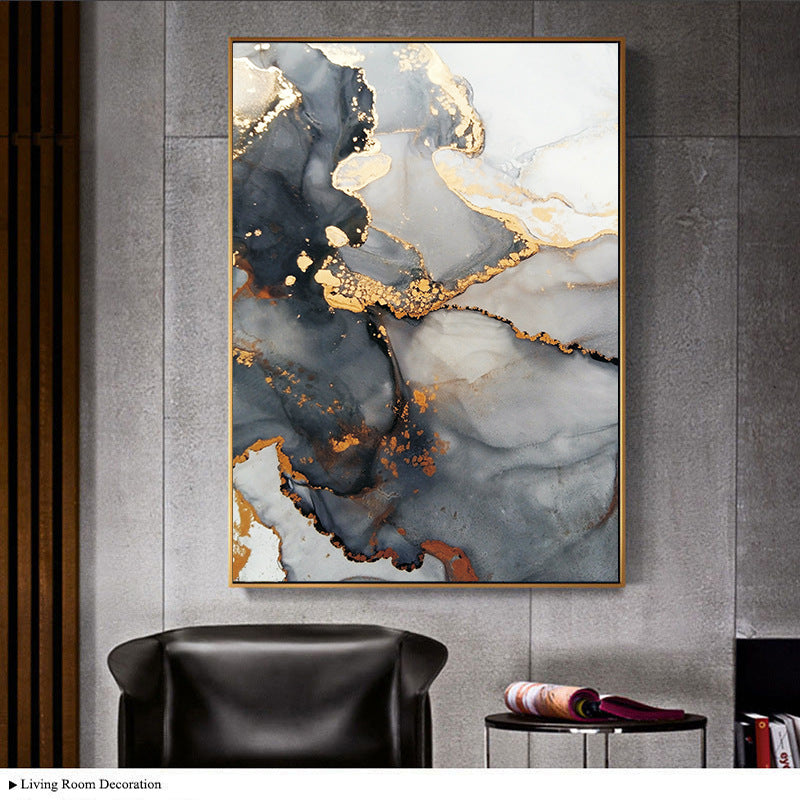 Nordic Black And Gold Ink Abstract Poster Modern Oil Painting Mural Art Painting Living Room Wall Painting Painting Core