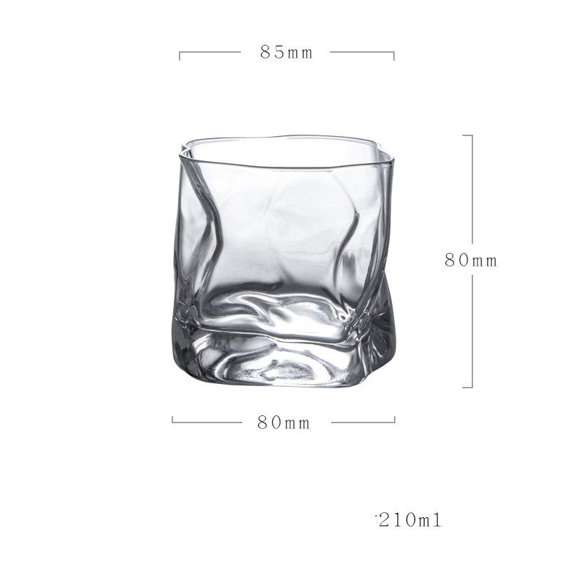 Shaped crystal whiskey glass