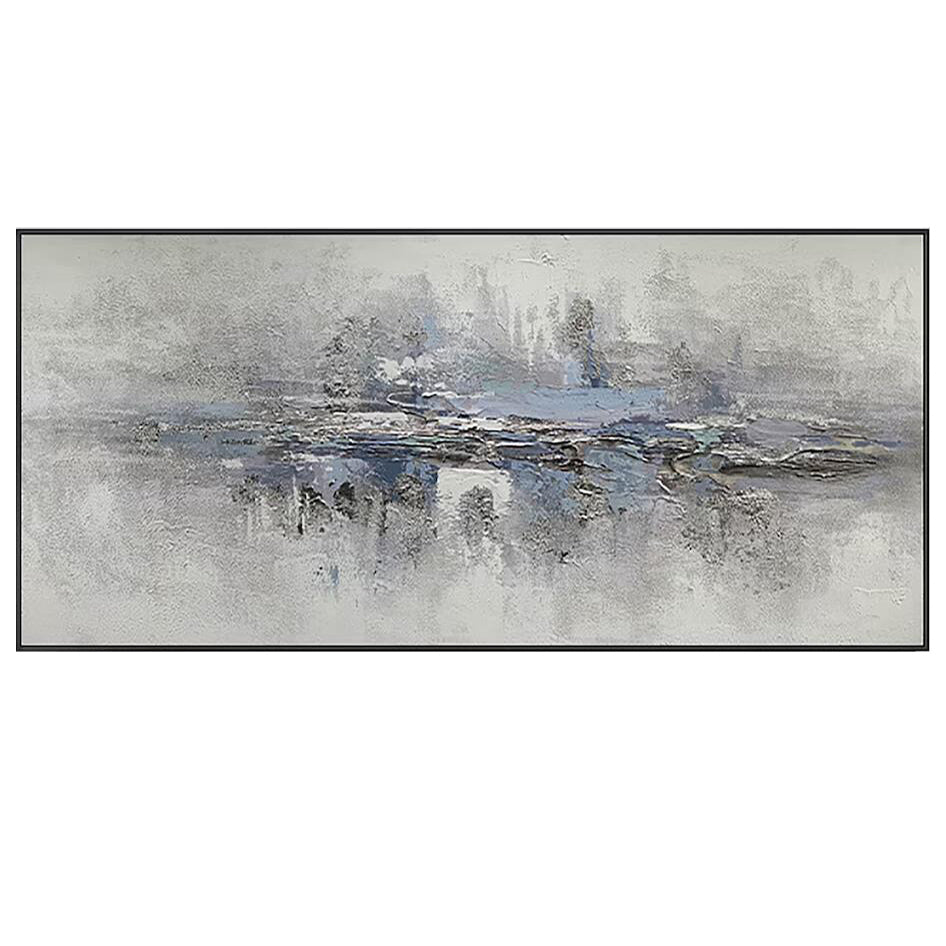 Gray Abstract Painting Blue Gray Canvas Modern Painting