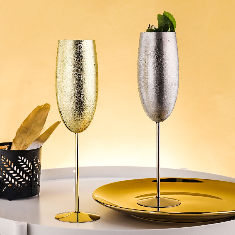 Champagne glass stainless steel goblet