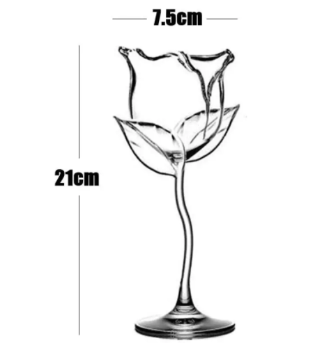 Rose drink glass