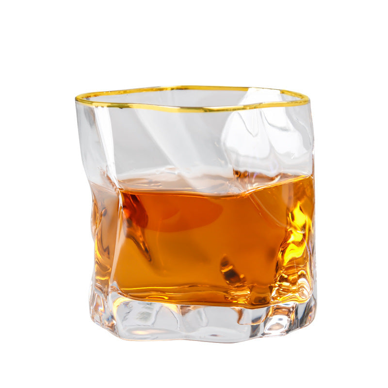 Shaped crystal whiskey glass