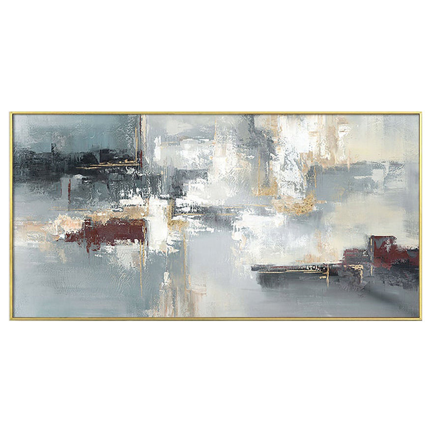 Gray Abstract Painting Blue Gray Canvas Modern Painting