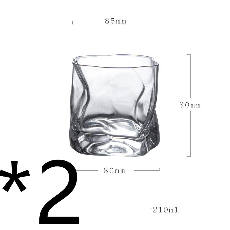 Shaped crystal whiskey glass